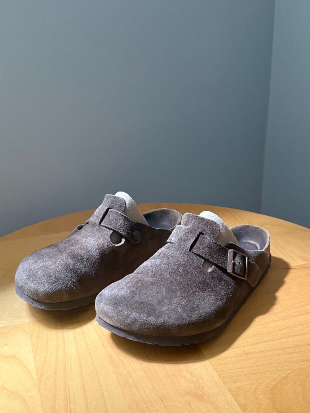 Mocha Brown Suede Men's Size 8 Boston Soft Footbed Clog Shoe Slip On